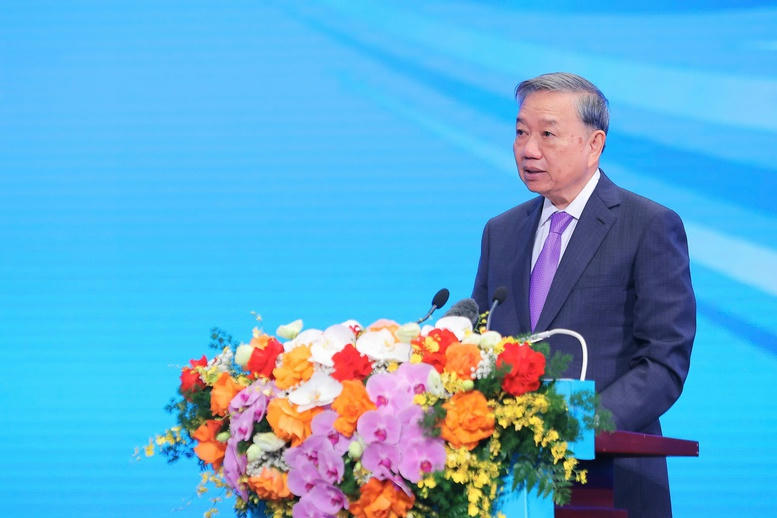 Tổng Bí thư Tô Lâm phát biểu chỉ đạo tại buổi lễ - Ảnh: VGP