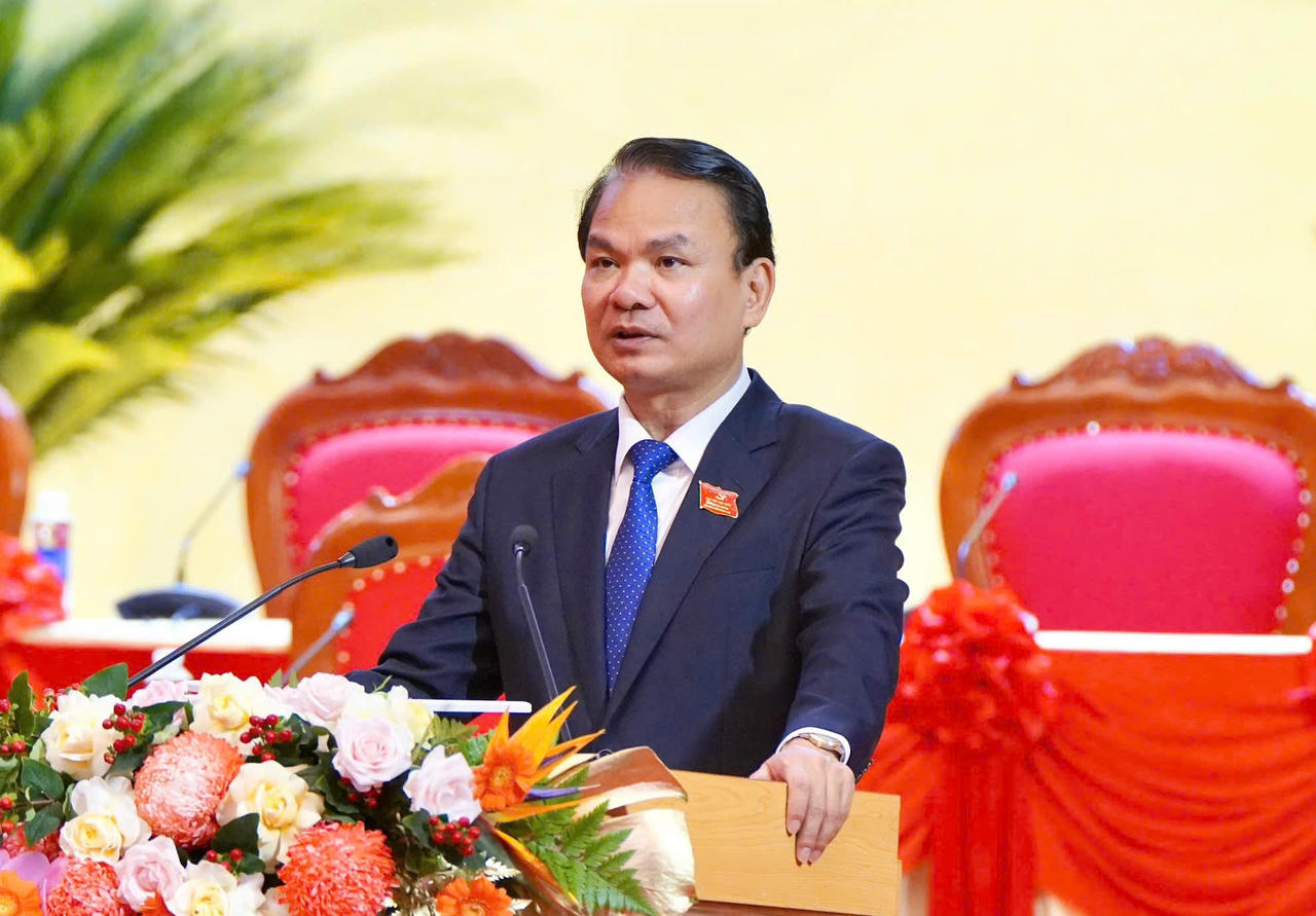  Bí thư Tỉnh ủy Phú Thọ Đặng Xuân Phong phát biểu tại đại hội.