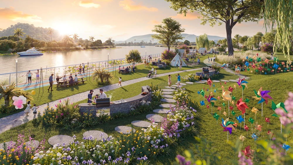 Các tiện ích được thiết kế giao thoa giữa truyền thống và hiện đại, giữ gìn vẻ đẹp của dòng sông.