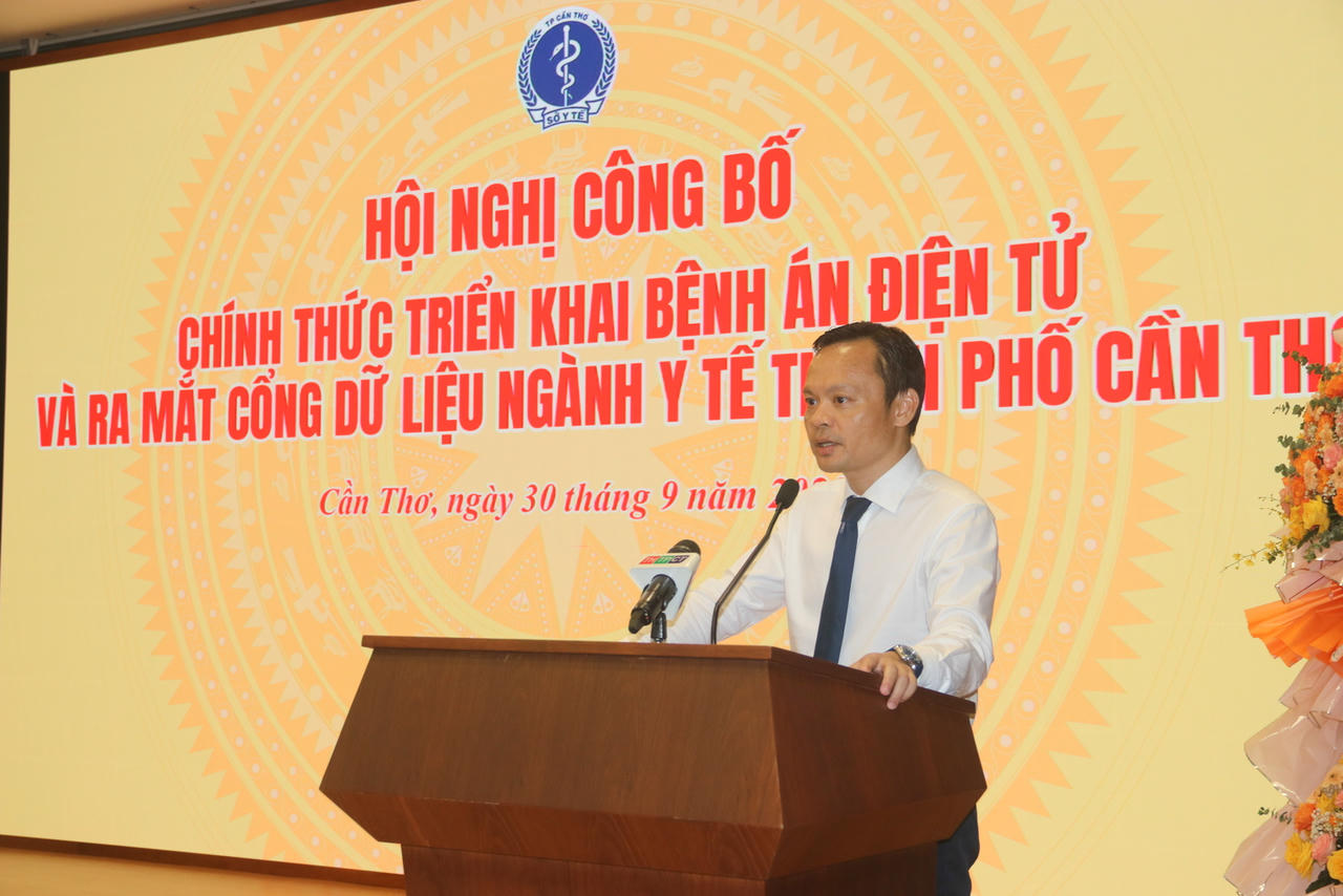 PGS.TS.BS Hoàng Quốc Cường – Giám đốc Sở Y tế TP Cần Thơ phát biểu.