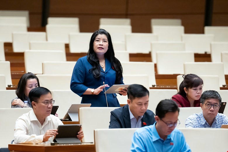 Đại biểu Đàng Thị Mỹ Hương phát biểu tại phiên họp. Ảnh: Quochoi.vn