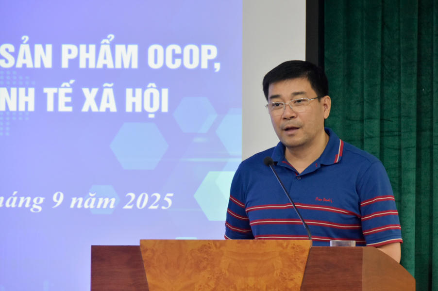 Ông Nguyễn Phúc Thương, Phó Giám đốc Sở Khoa học và Công nghệ tỉnh Bắc Ninh phát biểu tại hội thảo.