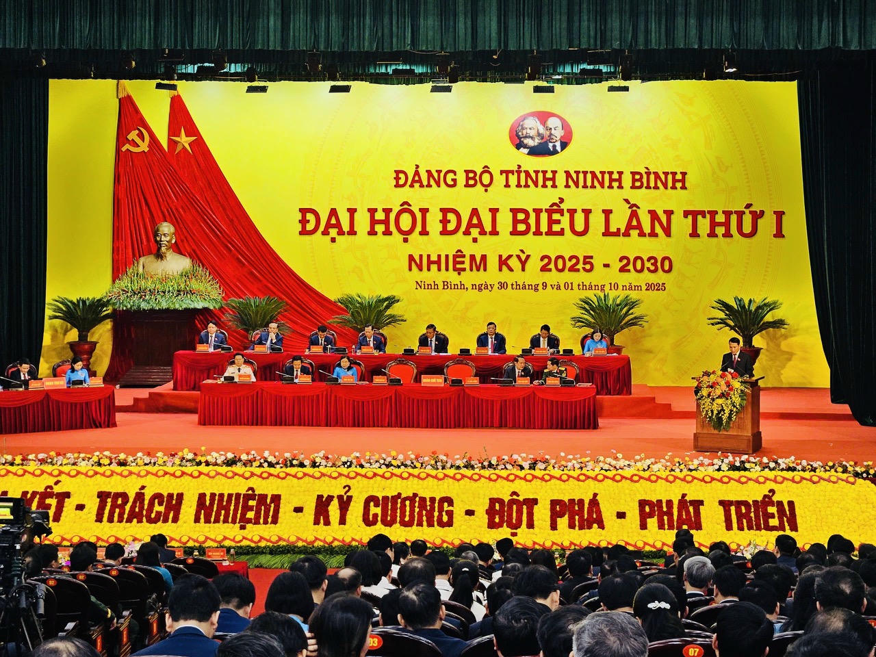 Đại hội Đại biểu Đảng bộ tỉnh Ninh Bình lần thứ I, nhiệm kỳ 2025 - 2030: “Đoàn kết - Trách nhiệm - Kỷ cương - Đột phá - Phát triển”