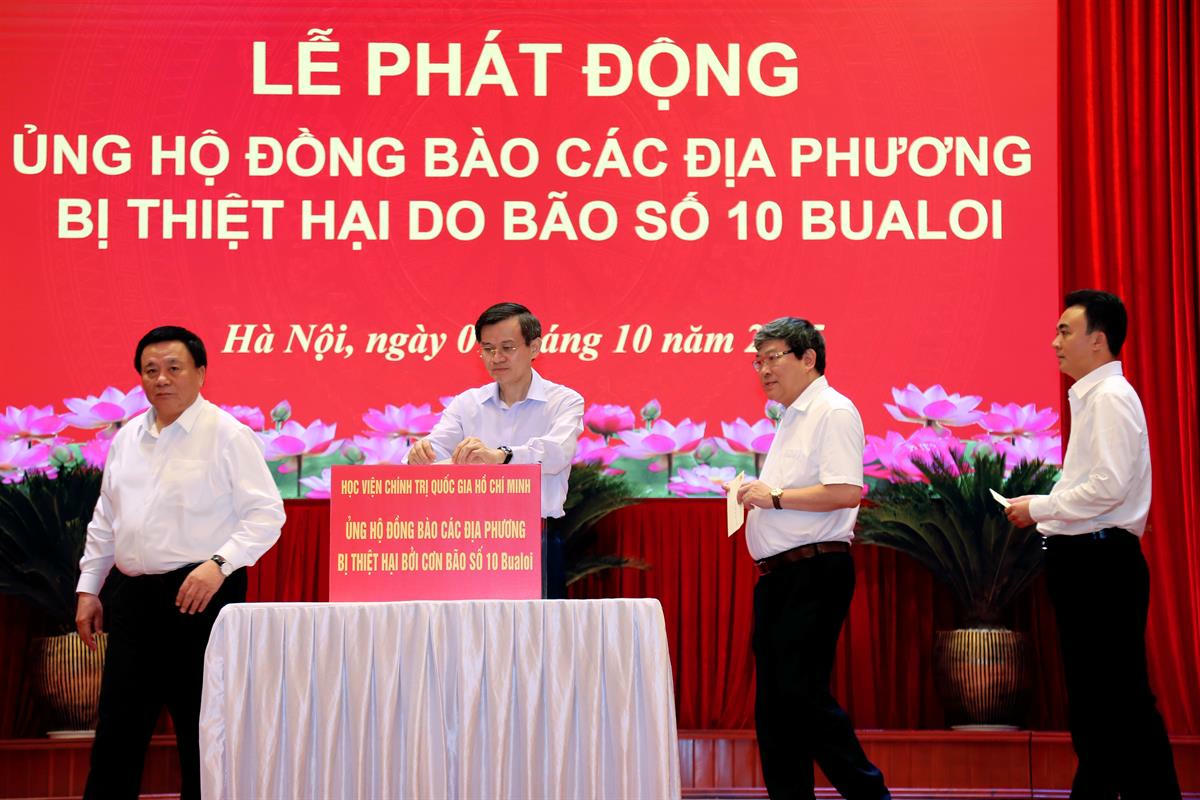 Học viện Chính trị quốc gia Hồ Chí Minh phát động ủng hộ đồng bào các địa phương bị thiệt hại do bão Bualoi