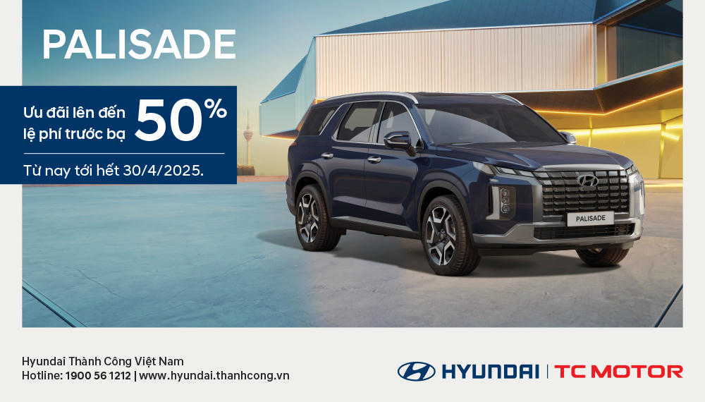 Hyundai Thành Công triển khai ưu đãi đặc biệt cho mẫu xe Palisade nhân dịp kỷ niệm 50 năm thống nhất đất nước