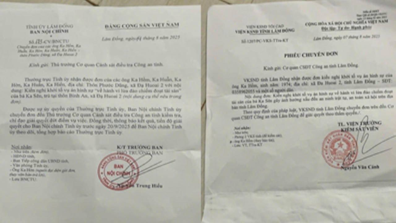 Văn bản của Ban Nội chính Tỉnh ủy Lâm Đồng. (Ảnh: K.Phước)