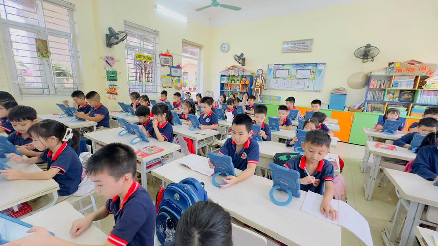 Mô hình lớp học thông minh tại Trường Tiểu học Trần Nhân Tông.