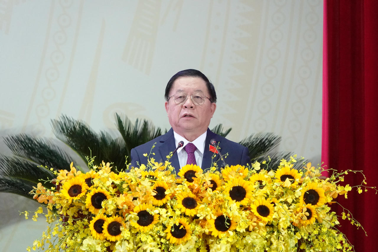 Ông Nguyễn Trọng Nghĩa, Ủy viên Bộ Chính trị, Bí thư Trung ương Đảng, Trưởng Ban Tuyên giáo và Dân vận Trung ương phát biểu chỉ đạo tại Đại hội.