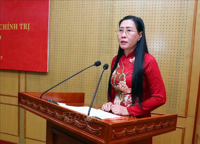 Phó Trưởng ban Tổ chức Trung ương Bùi Thị Quỳnh Vân phát biểu. Ảnh: Phạm Kiên/TTXVN