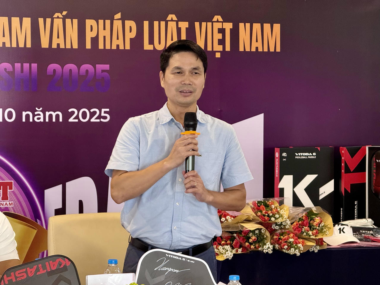 Nhà báo Nguyễn Thành Đoàn, Tổng Biên tập Tạp chí Phổ biến và Tham vấn Pháp luật Việt Nam - Trưởng ban Chỉ đạo Giải phát biểu.