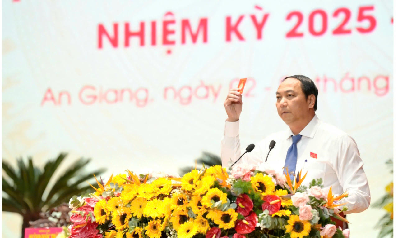 Phó Bí thư Tỉnh
ủy An Giang Lâm Minh Thành điều hành bầu Đoàn Chủ tịch, Đoàn Thư ký, Ban Thẩm
tra tư cách đại biểu đại hội.