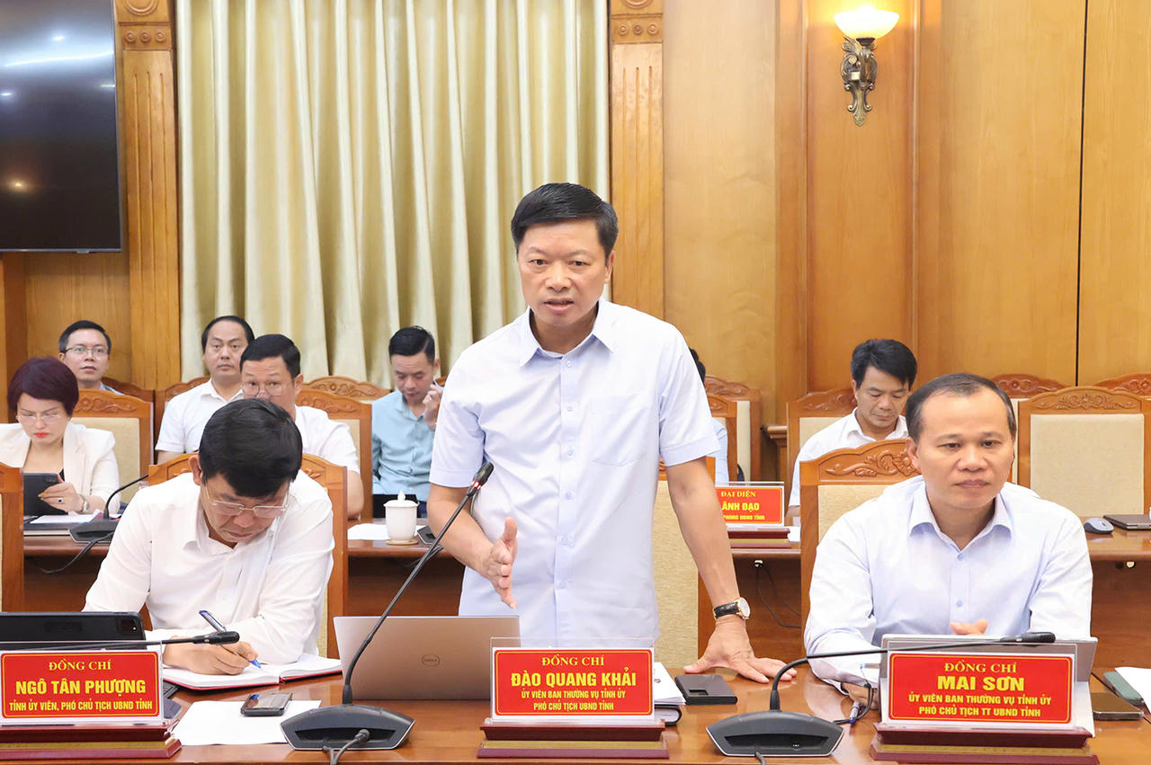 Phó Chủ tịch UBND tỉnh Bắc Ninh Đào Quang Khải phát biểu tại hội nghị.