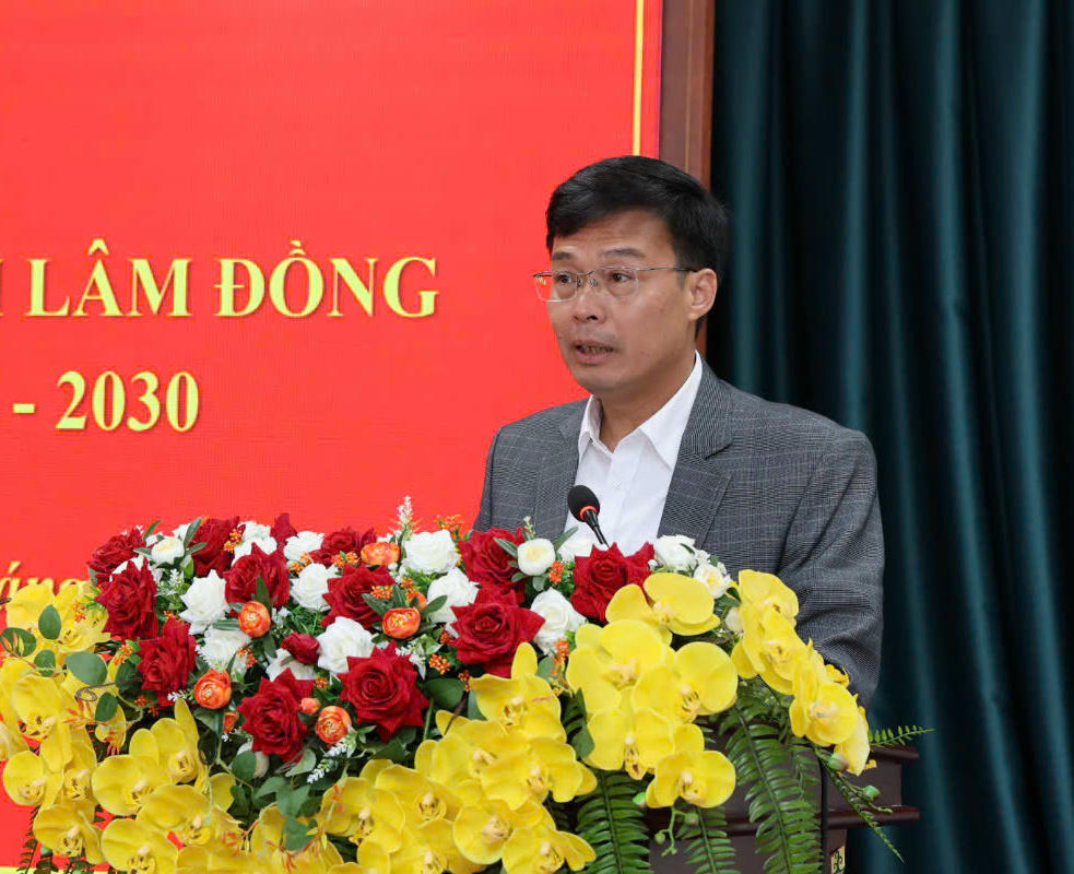 Ông Đinh Văn Tuấn - Phó Chủ tịch tỉnh Lâm Đồng thông tin về công tác chuẩn bị Đại hội.