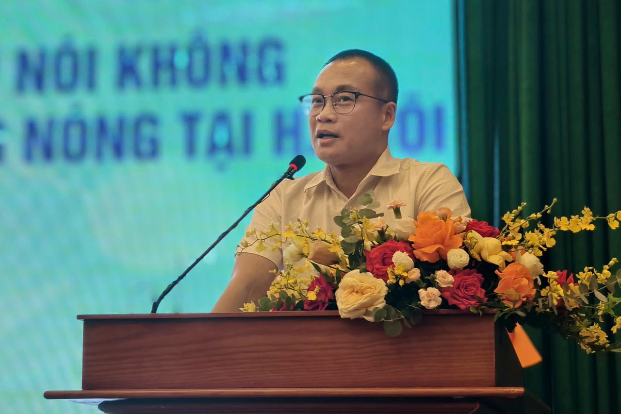 Nhà báo Trần Ngọc Hà - Phó Tổng biên tập Báo Pháp luật Việt Nam chia sẻ tại Lễ Mít tinh.