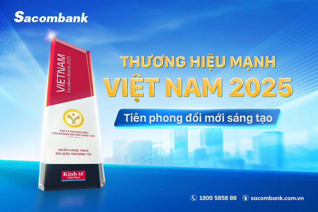 14 năm liên tiếp, Sacombank giữ vững danh hiệu Thương hiệu mạnh Việt Nam