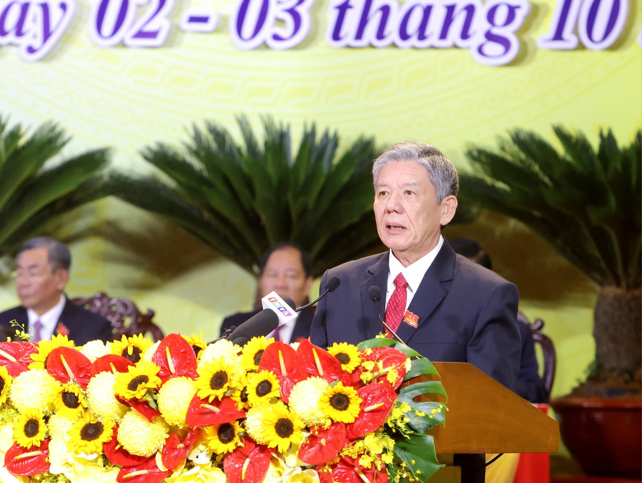 Ông Ngô Chí Cường - Bí thư Tỉnh ủy Vĩnh Long nhiệm kỳ 2020 - 2025 phát biểu khai mạc Đại hội.