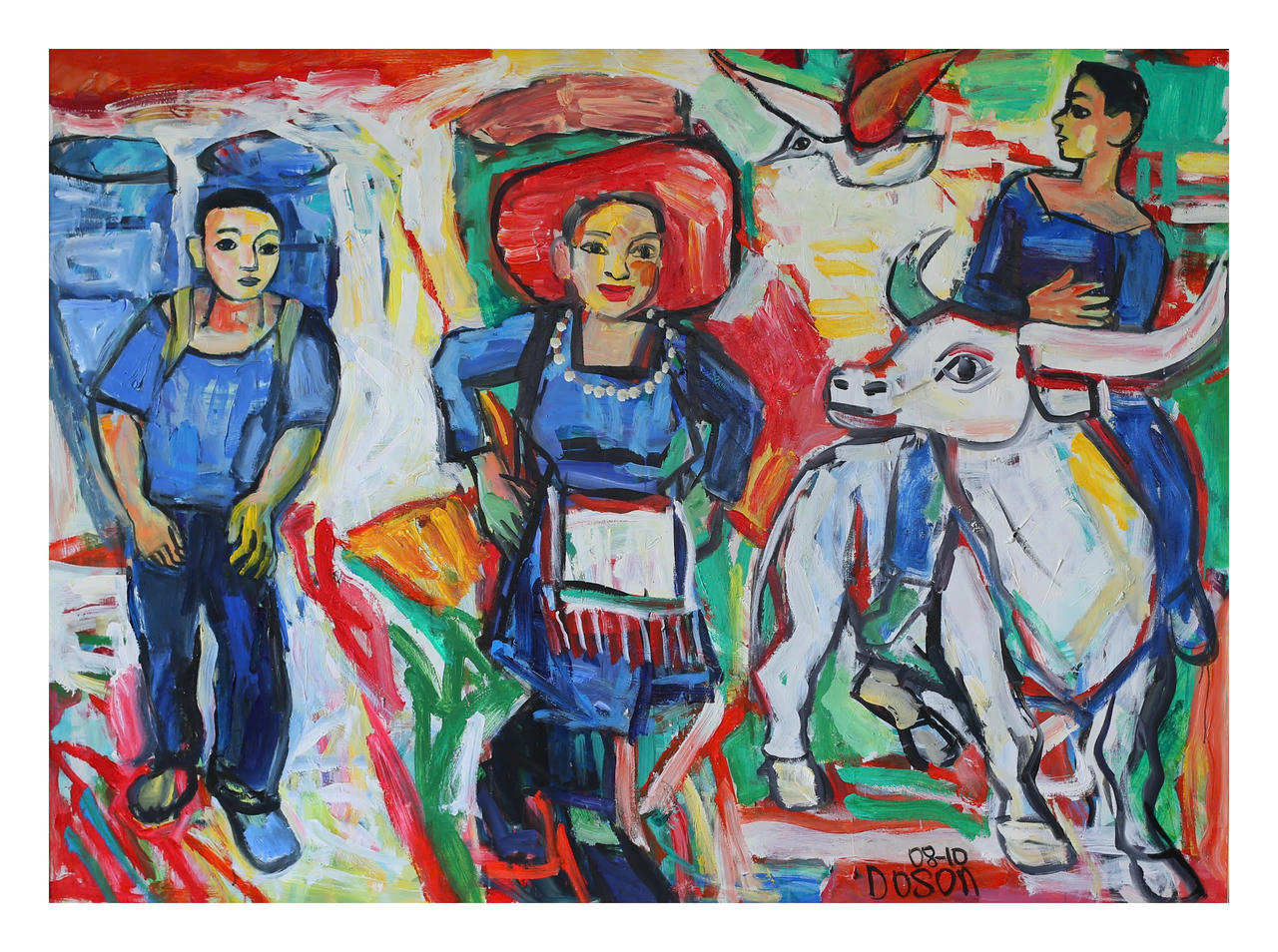 Ở tuổi 82, họa sĩ Đỗ Sơn vẫn có thể đưa công chúng đi qua một hành trình nghệ thuật đa dạng, giàu năng lượng và tình yêu cuộc sống (Ảnh: Thùy Dương).