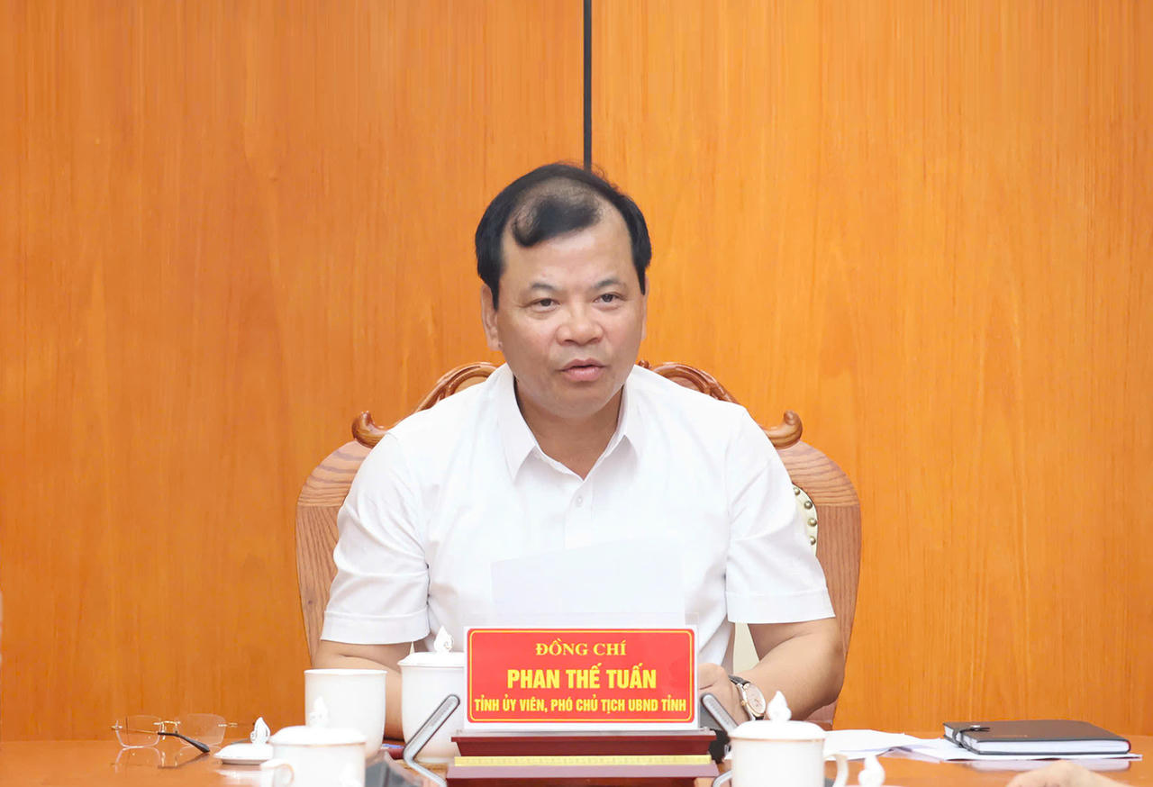 Phó Chủ tịch UBND tỉnh Bắc Ninh Phan Thế Tuấn phát biểu tại buổi làm việc.