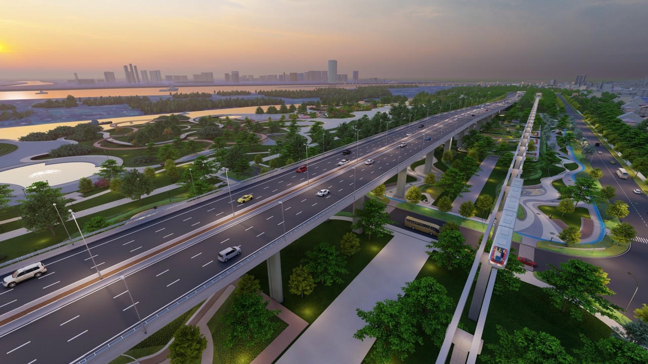 Phối cảnh dự án Đại lộ - cảnh quan sông Hồng