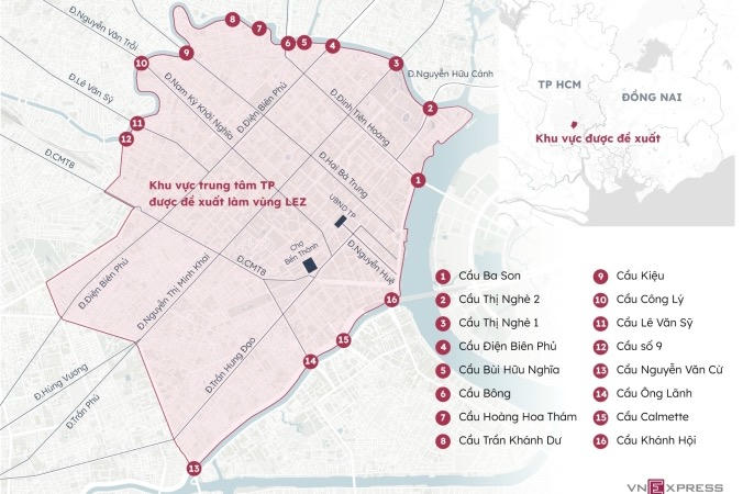 Đề xuất chọn khu vực trung tâm TP HCM: và Cần Giờ lập LEZ từ 2026