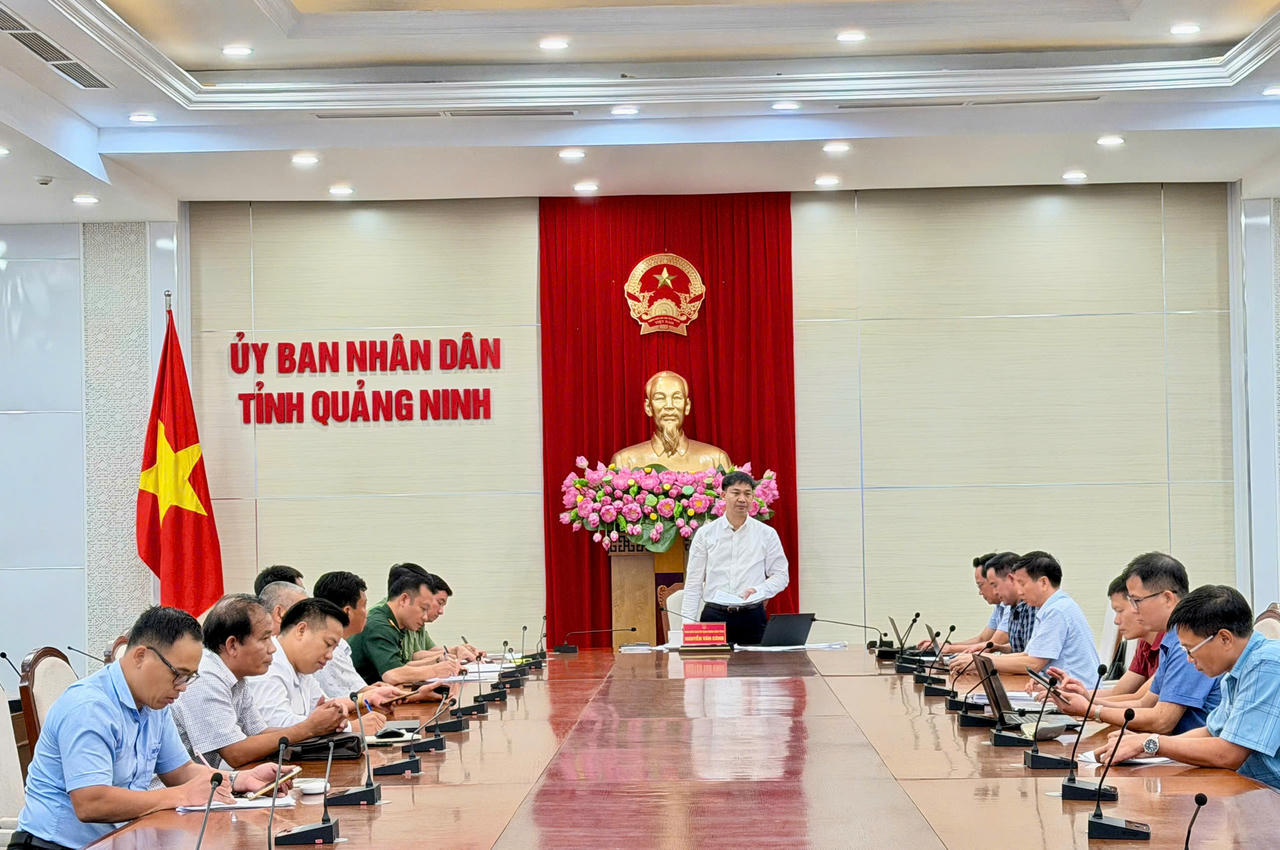 Quang cảnh hội nghị tại điểm cầu tỉnh Quảng Ninh.
