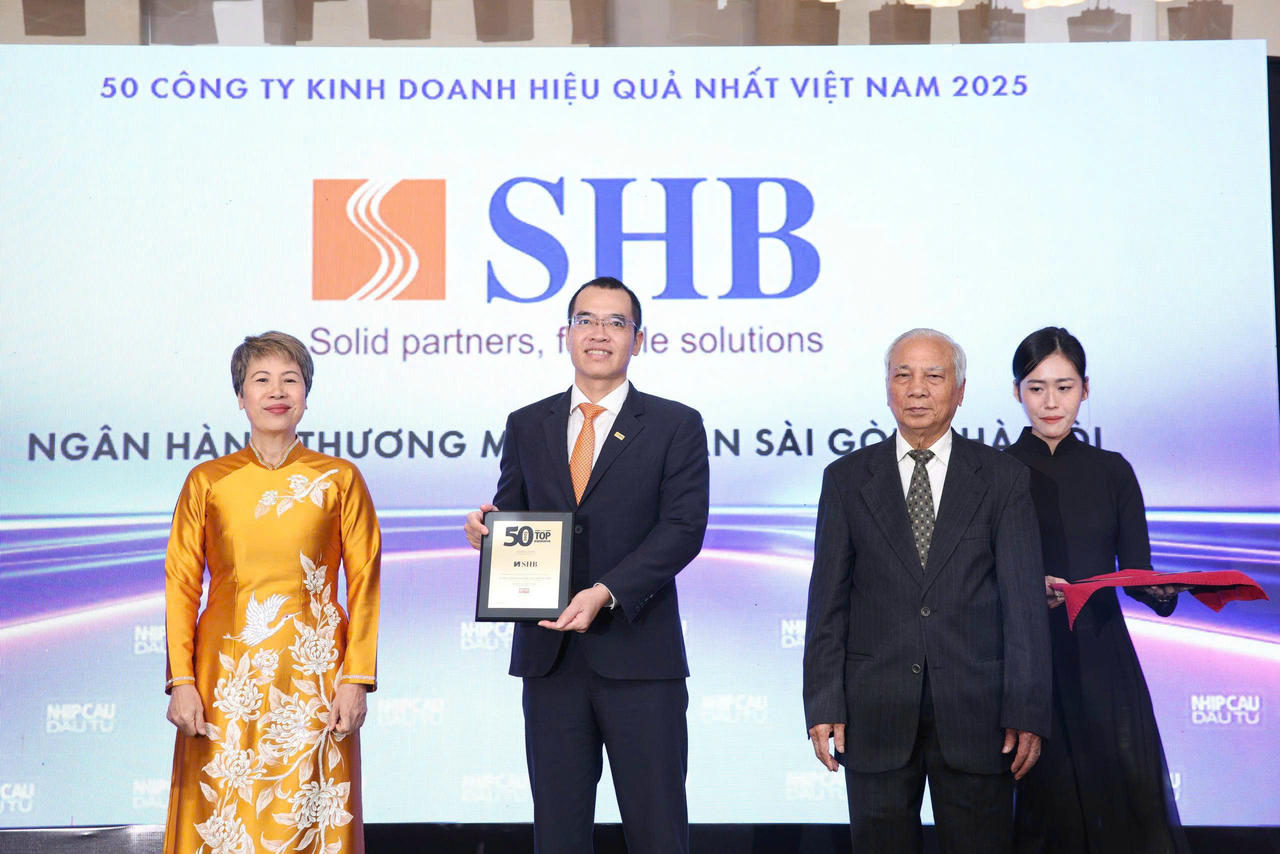 SHB khẳng định vị thế với giải thưởng Top 50 công ty kinh doanh hiệu quả nhất Việt Nam