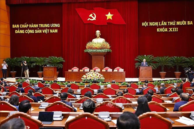 Tổng Bí thư Tô Lâm phát biểu bế mạc Hội nghị lần thứ 13 Ban Chấp hành Trung ương Đảng khóa XIII. Ảnh: Doãn Tấn/TTXVN