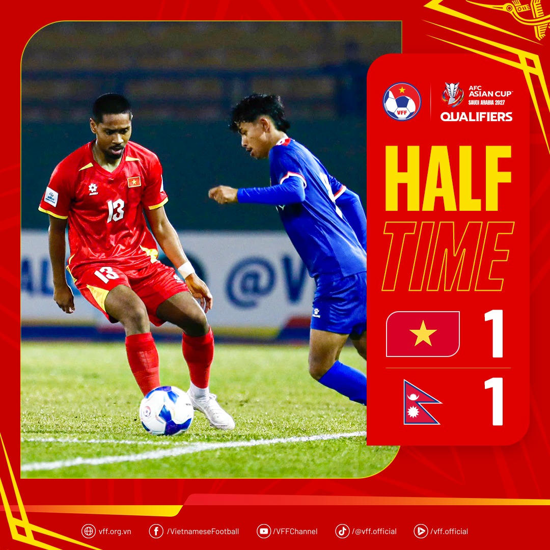 Đội tuyển Việt Nam giành chiến thắng 3-1 trước Nepal