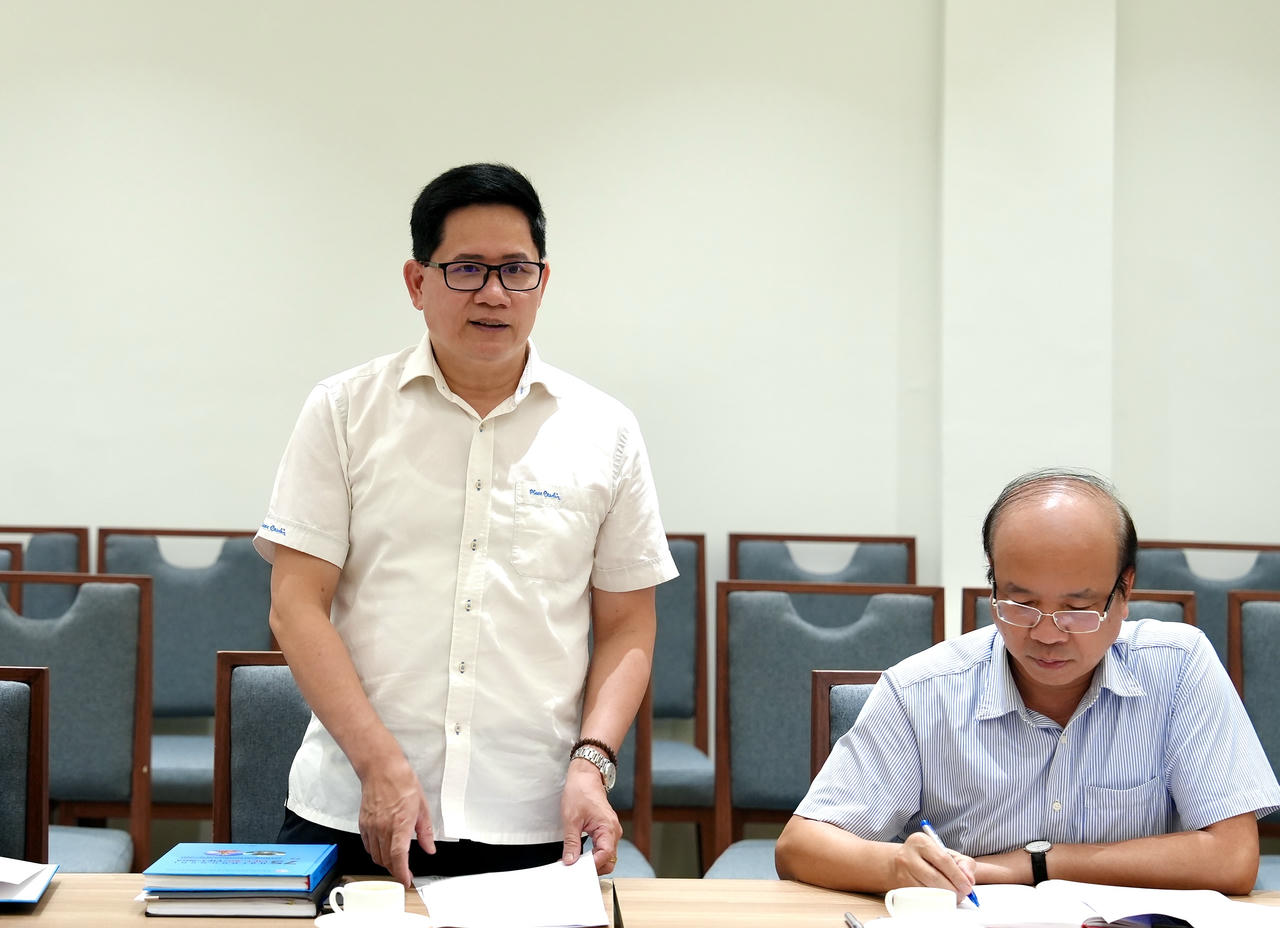 Vụ trưởng Vụ Hợp tác quốc tế Nguyễn Hữu Huyên phát biểu tại buổi làm việc.