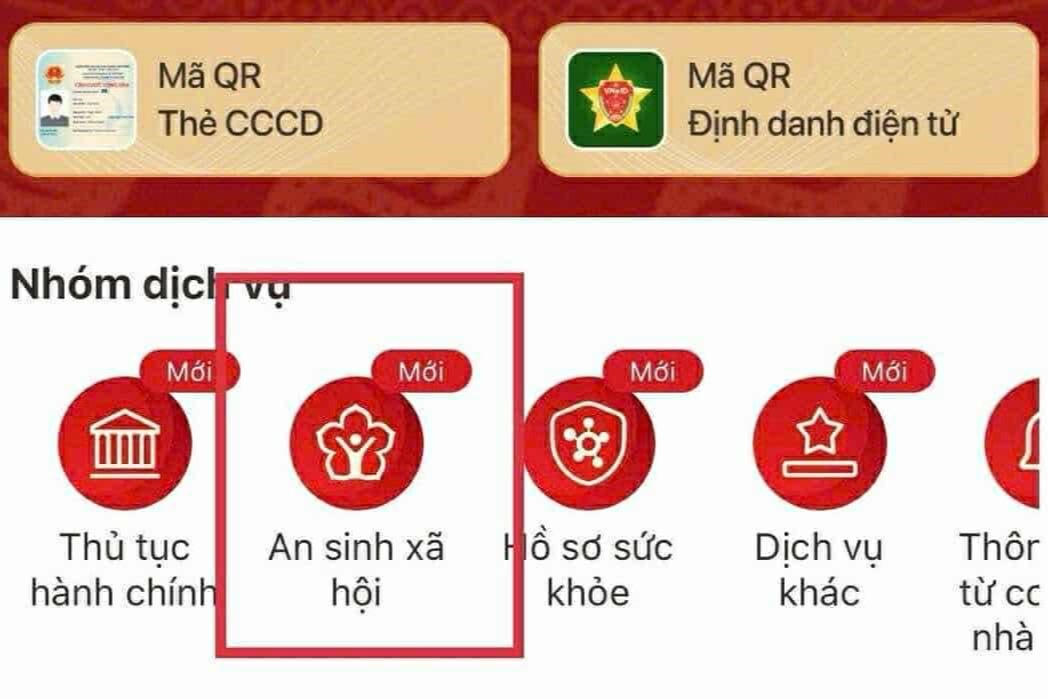 Đề xuất bổ sung tài khoản hưởng an sinh xã hội trên ứng dụng VNeID
