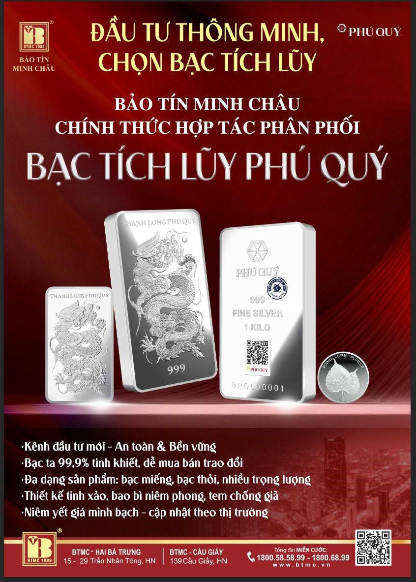 Bảo Tín Minh Châu chính thức hợp tác phân phối các sản phẩm bạc tích lũy của Phú Quý.