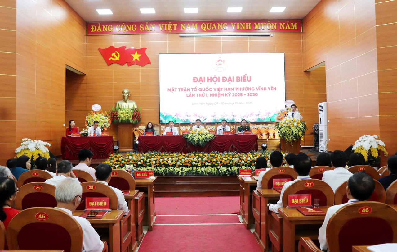 Toàn cảnh Đại hội đại biểu MTTQ Việt Nam phường Vĩnh Yên