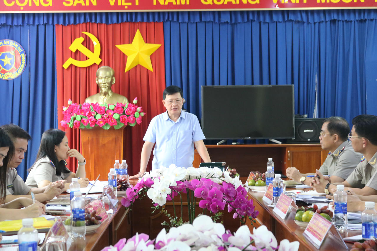 Thứ trưởng Mai Lương Khôi phát biểu chỉ đạo tại buổi làm việc.