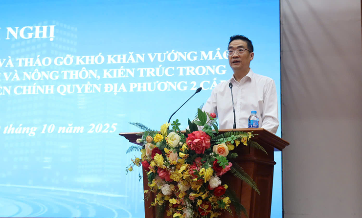 Giám đốc Sở Quy hoạch - Kiến trúc Hà Nội Nguyễn Trọng Kỳ Anh phát biểu khai mạc Hội nghị.