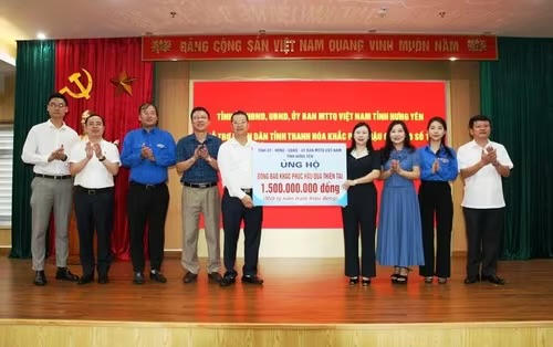 Hưng Yên hỗ trợ Thanh Hóa 1,5 tỷ đồng khắc phục hậu quả bão số 10

