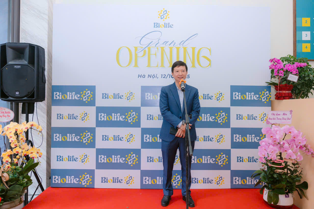 Ông Thân Đức Thương – Phó Chủ tịch Hội đồng Quản trị, Công ty Cổ phần Tập đoàn BioLife phát biểu lại buổi lễ.
