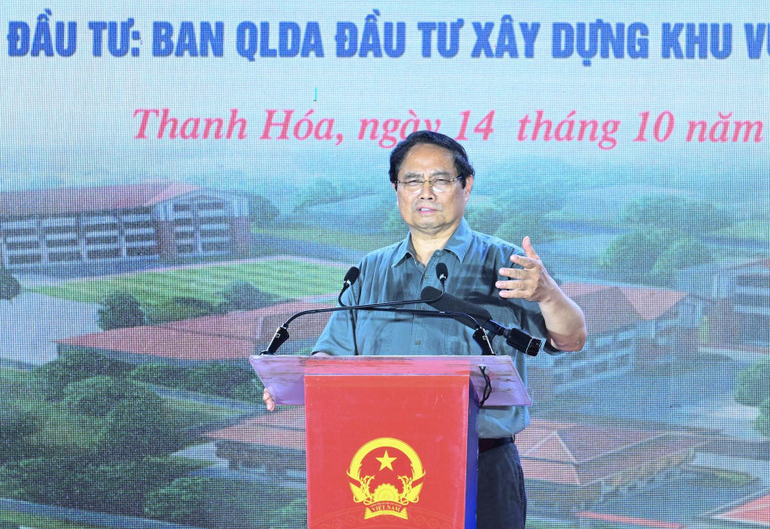 Thủ tướng Phạm Minh Chính dự lễ khởi công xây dựng trường liên cấp bán trú tại xã Bát Mọt, Thanh Hóa