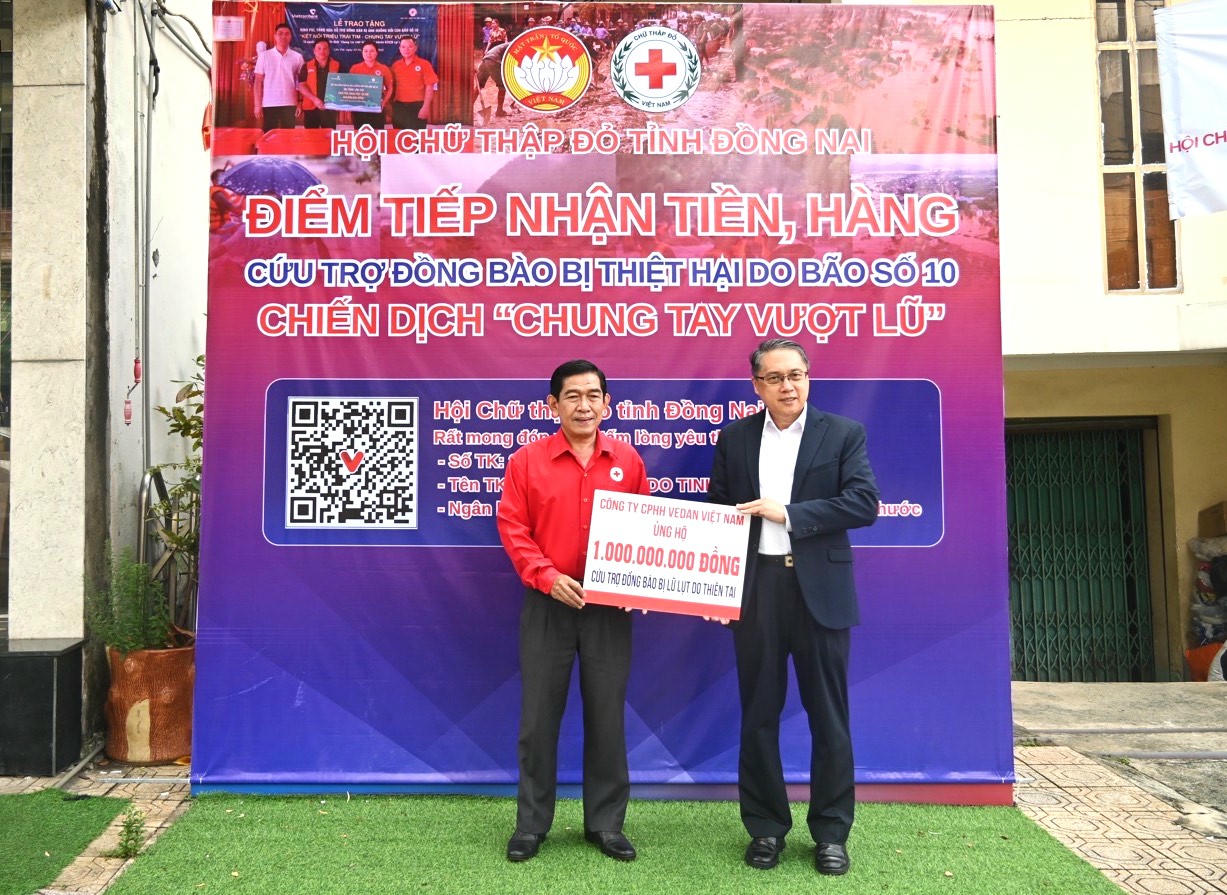 Vedan Việt Nam chung tay góp sức hỗ trợ người dân khắc phục hậu quả bão lũ