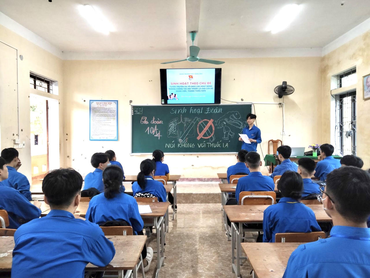 Hoạt động tuyên truyền về tác hại của thuốc lá được các chi đoàn, trường học triển khai rộng rãi.