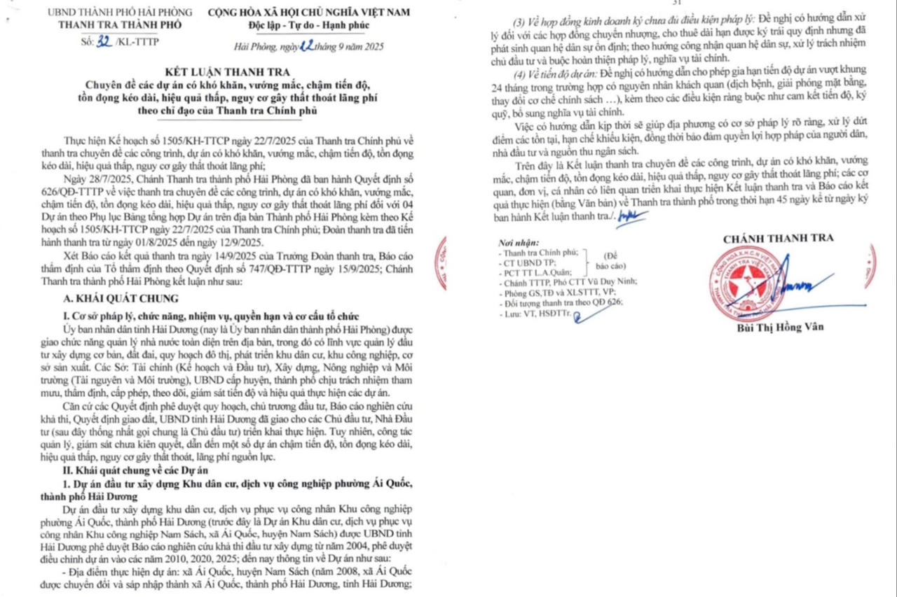 Thanh tra 4 dự án trên địa bàn Hải Phòng: Phát hiện một số lỗ hổng trong quy định pháp luật 