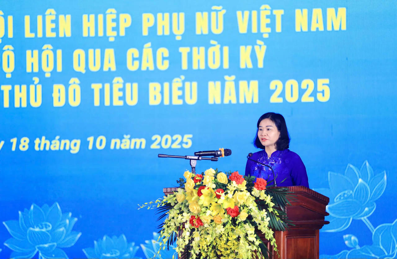 Chủ tịch Hội Liên hiệp Phụ nữ Việt Nam Nguyễn Thị Tuyến phát biểu tại chương trình.