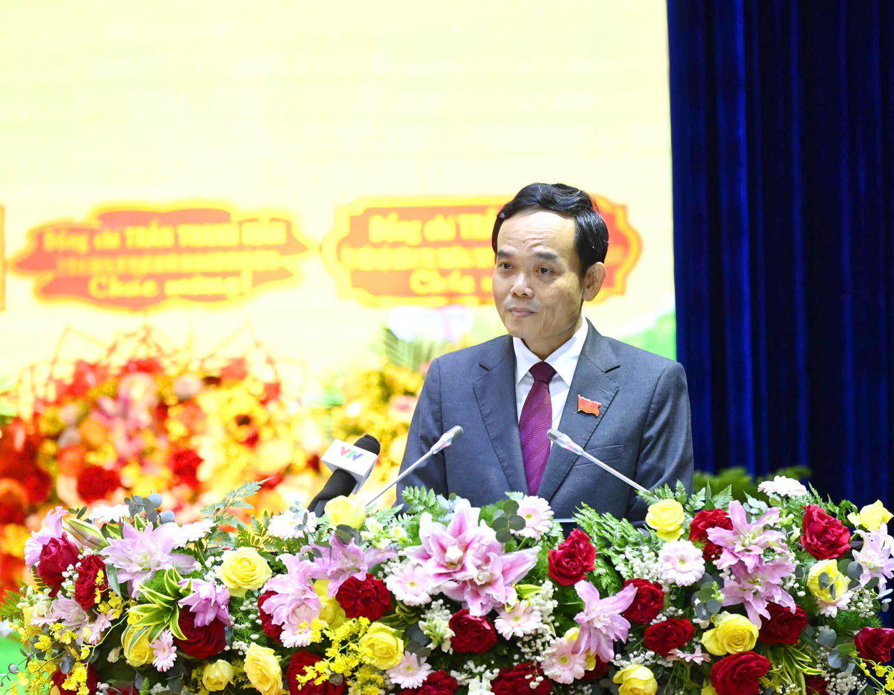 Ông Trần Lưu Quang - Bí thư Trung ương Đảng, Bí thư Thành ủy TP Hồ Chí Minh, thay mặt Bộ Chính trị, phát biểu chỉ đạo Đại hội.