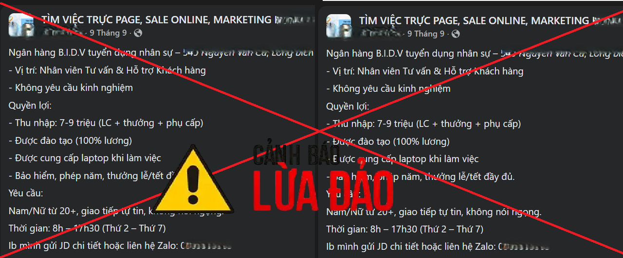 Chiêu trò lừa đảo mạo danh ngân hàng tuyển dụng nhân sự online