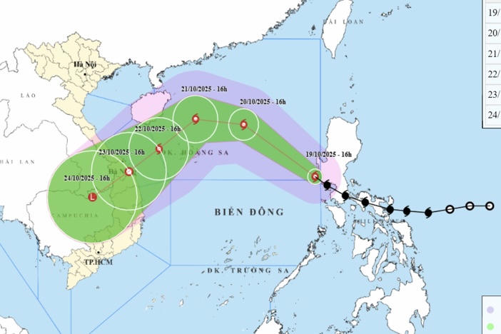 Bão Fengshen đã đi vào Biển Đông