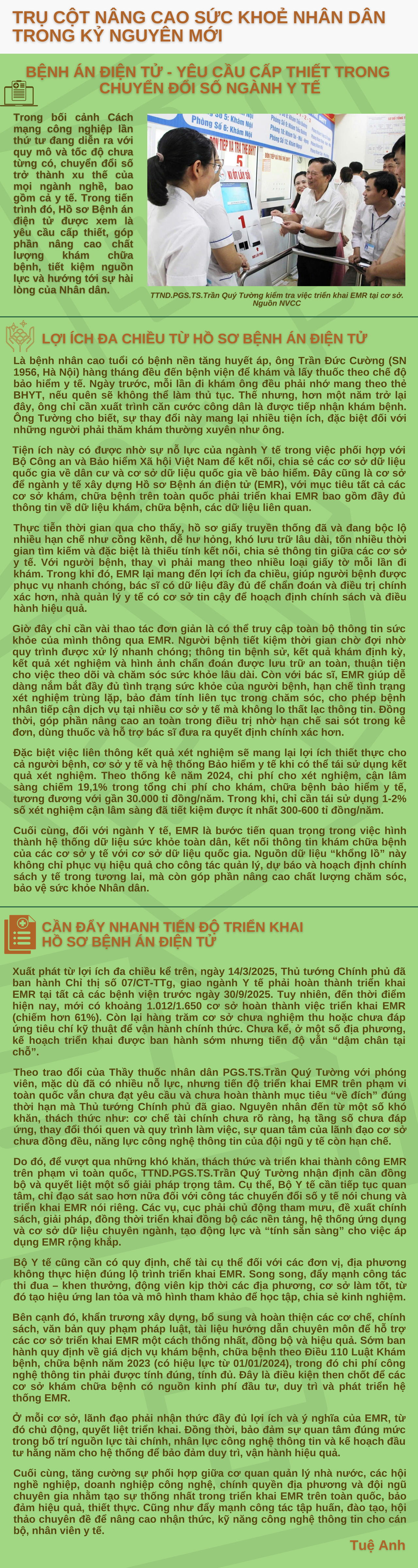 Trụ cột nâng cao sức khoẻ nhân dân trong kỷ nguyên mới