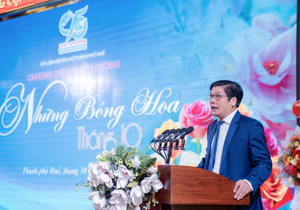 Phó Chủ tịch UBND thành phố Huế Nguyễn Chí Tài phát biểu tại buổi lễ.