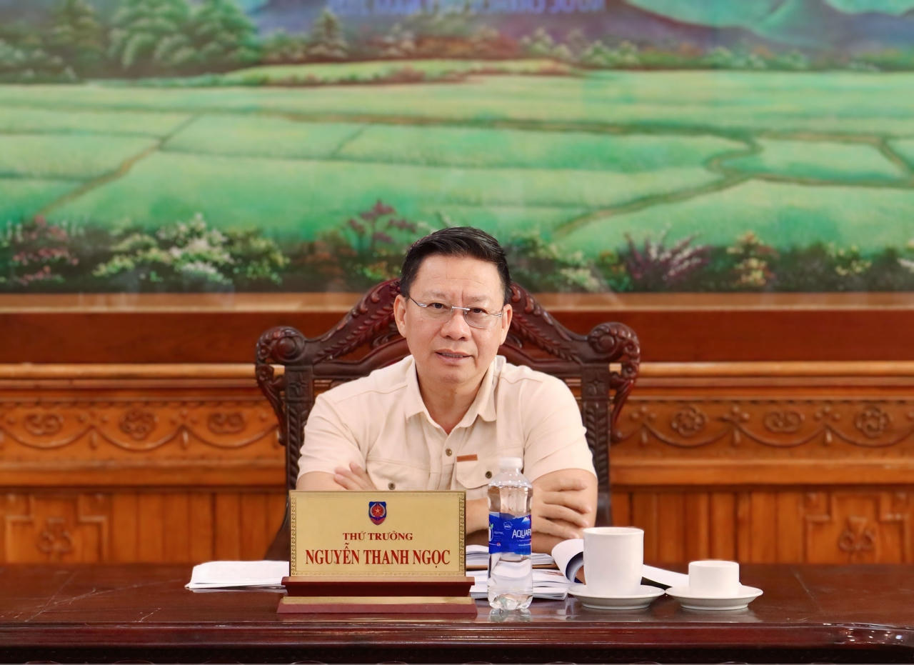 Thứ trưởng Nguyễn Thanh Ngọc phát biểu tại buổi làm việc.