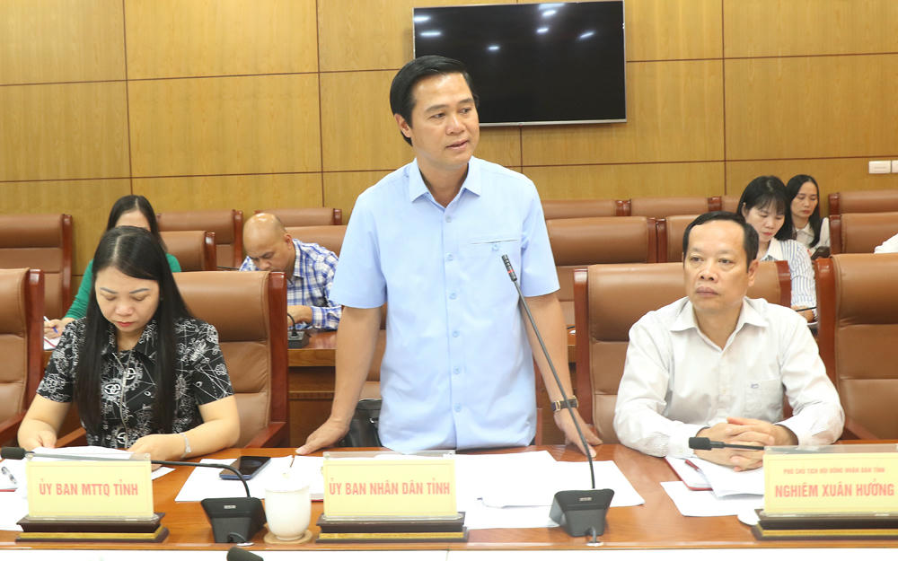 Phó Chủ tịch UBND tỉnh Lê Xuân Lợi báo cáo một số nội dung UBND tỉnh trình tại kỳ họp.