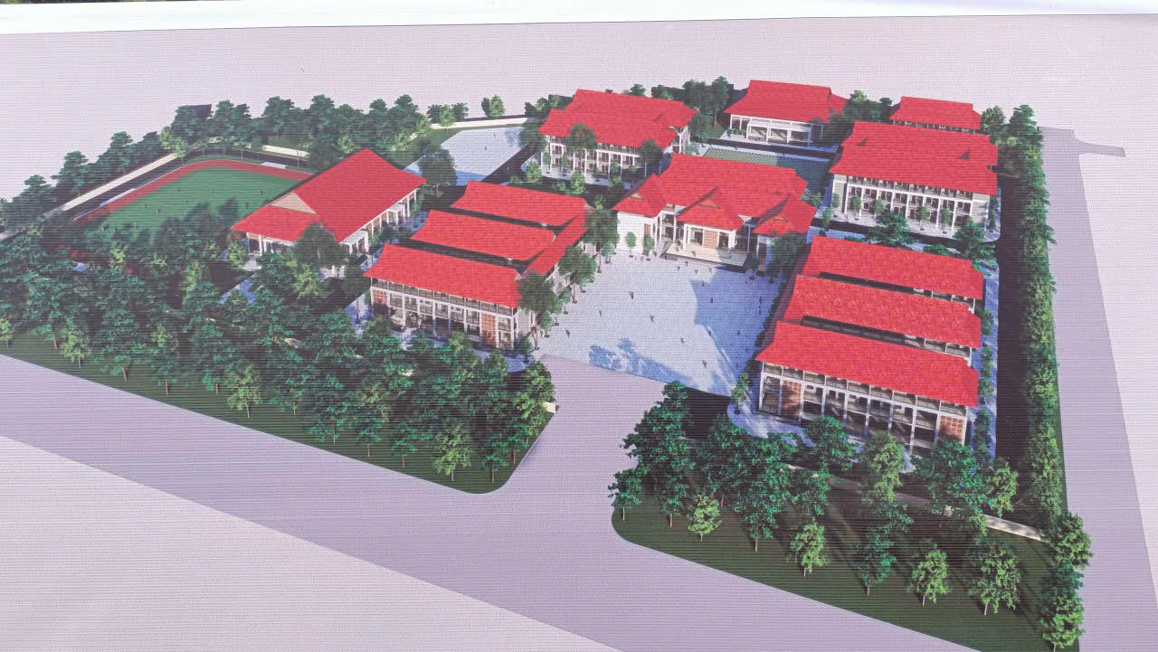 Phối cảnh Trường Nội trú liên cấp Tiểu học – trung học cơ sở Chiềng Khương.