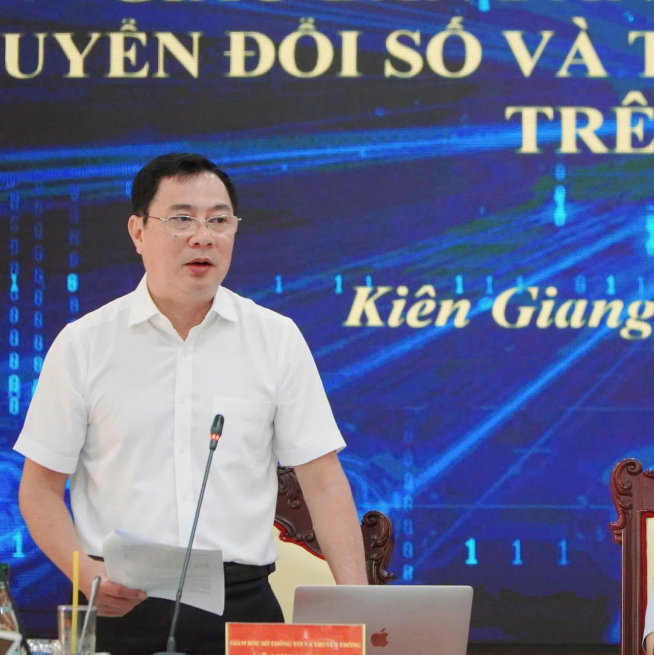 Ông Võ Minh Trung, Giám đốc Sở KHCN tỉnh An Giang chia sẻ CĐS mở ra cơ hội để tỉnh ta bứt phá vươn lên, tạo ra nhiều giá trị mới góp phần thúc đẩy kinh tế - xã hội phát triển.